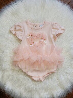 Edgehill Collection Pink Heart Tutu Bodysuit Size 3m Girls